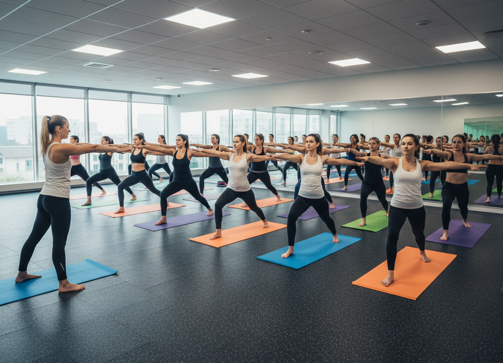 Йога и фитнес иллюстрация